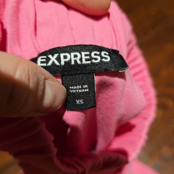 Express Y2K Pink Halter Ruched Neck and Ruched Waist Sleeveless Top  XS - Picture 5 of 10